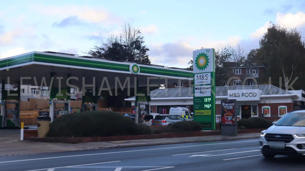 The BP garage in Bromley Road