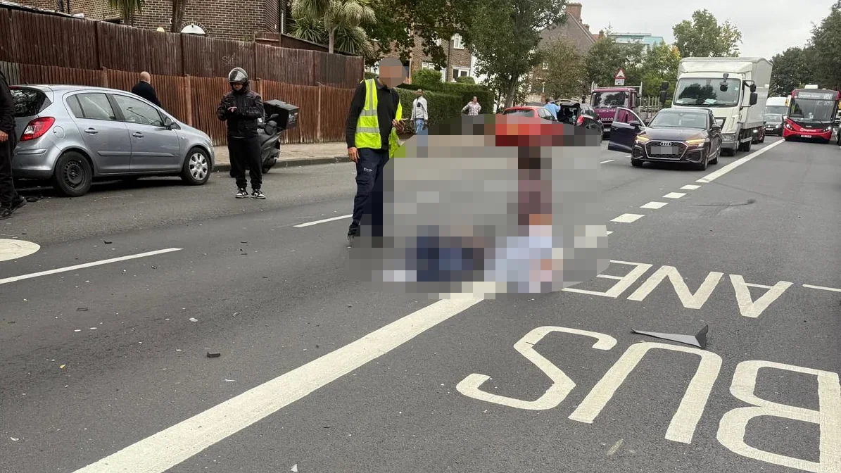 Scene of crash on Southend Lane