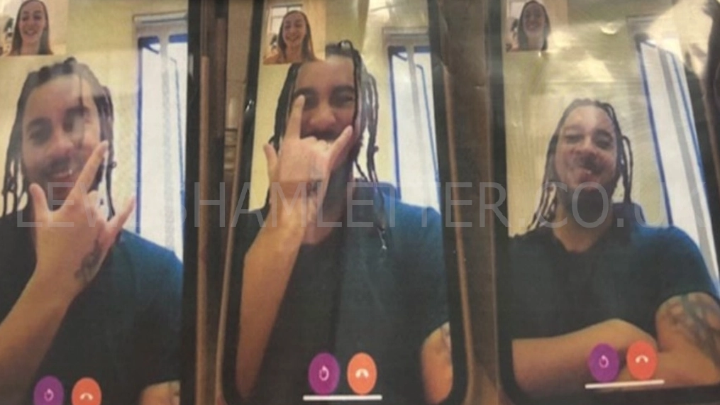 The printed photograph found in Robinson's cell showing him on a video call with Dent-Reynolds