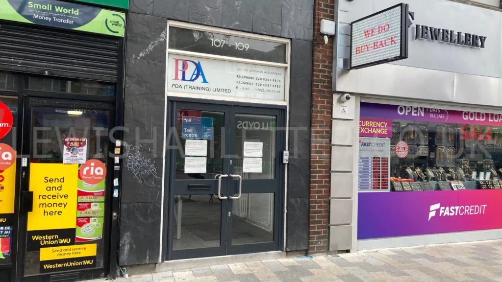 The PDA (Training) Limited centre in Lewisham High Street