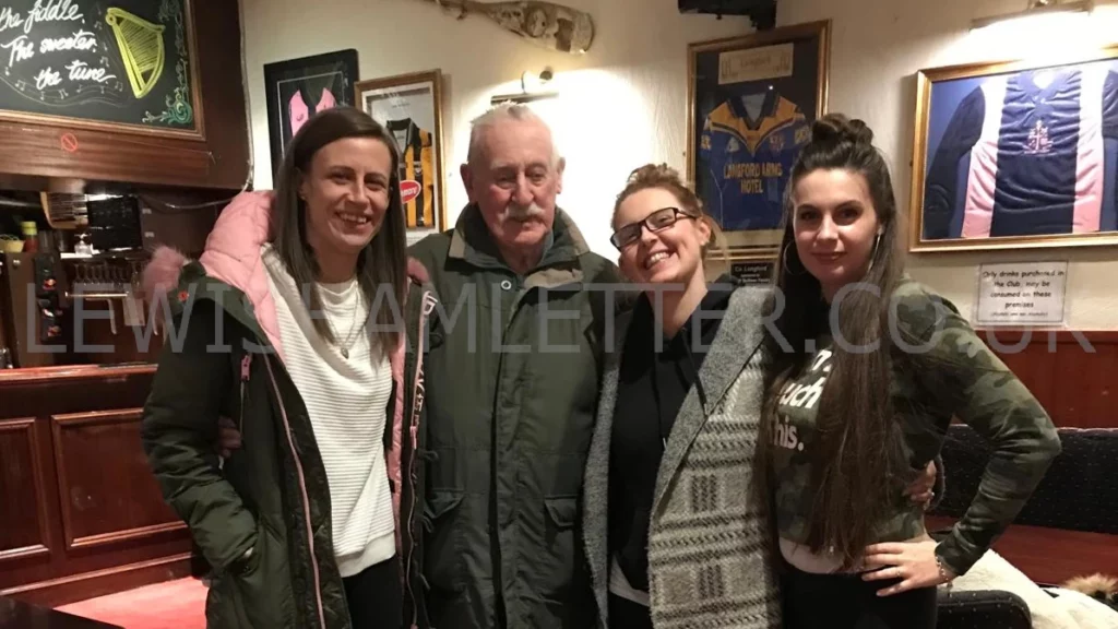 Mr Darmody with his granddaughter Martina Coady (left)