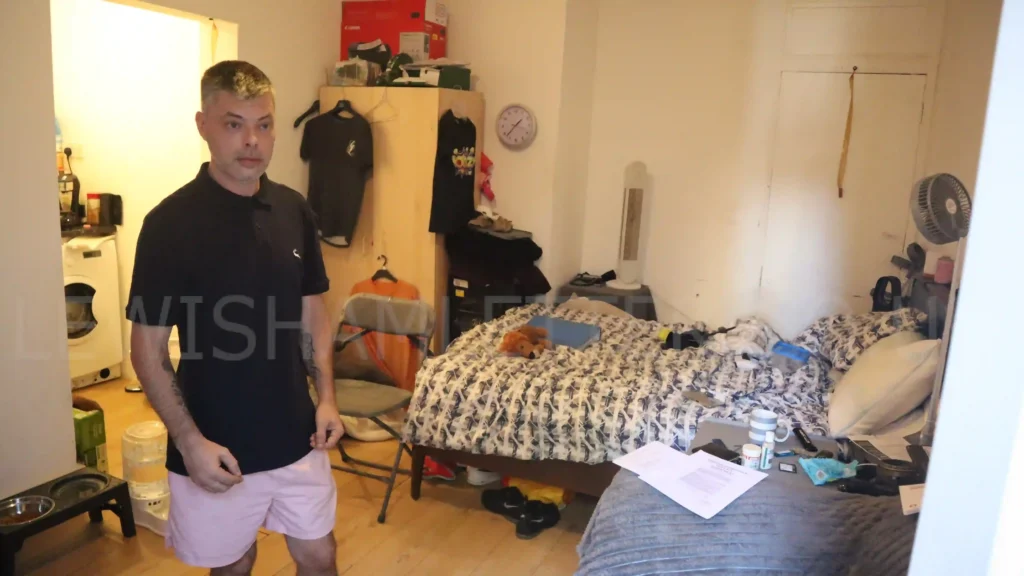 The dad said his flat is so small he cannot even cook inside it